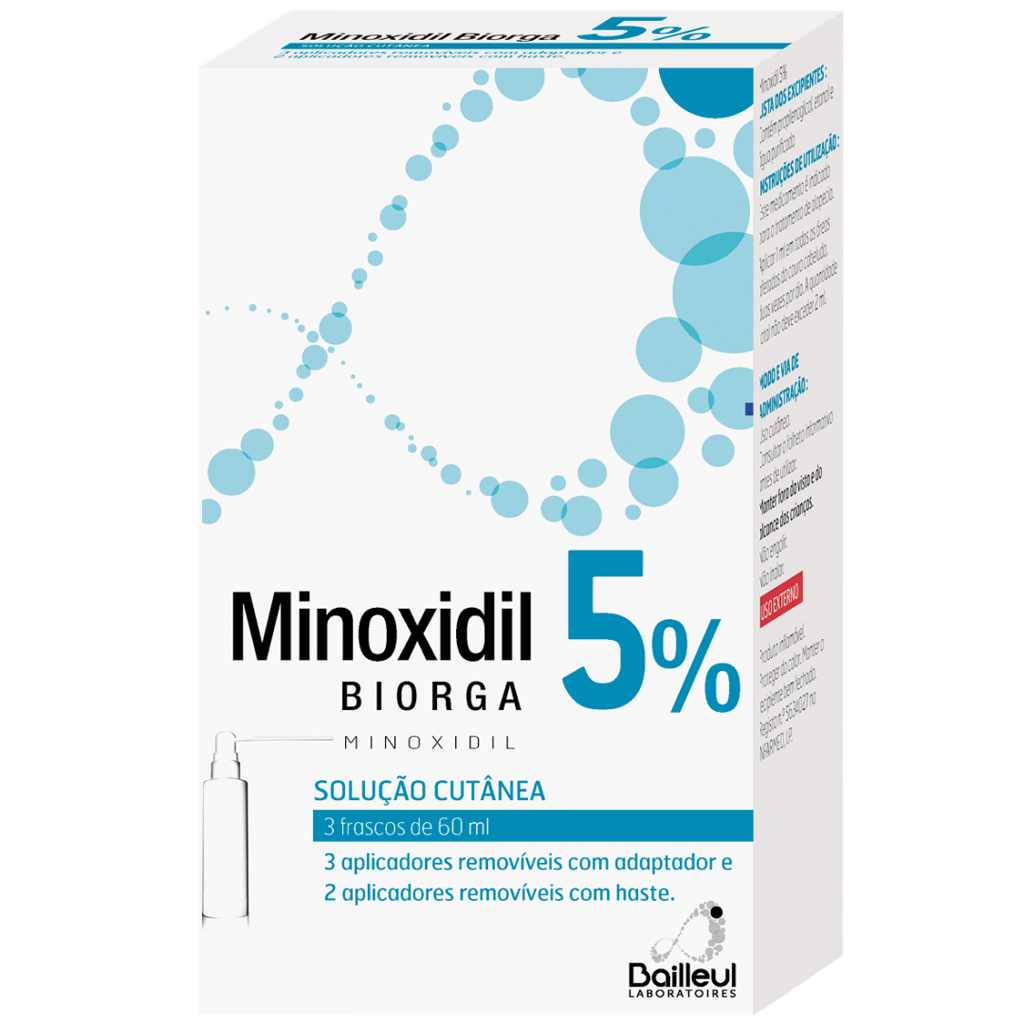 Minoxidil Biorga 5 Solução Cutânea 3 X 60ml Farmácia Vida Mais 8894